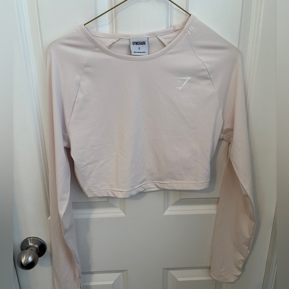 Gymshark Tops - Gymshark Cropped Athletic Longsleeve Workout Pilates Pale Pink Top Women’s Small